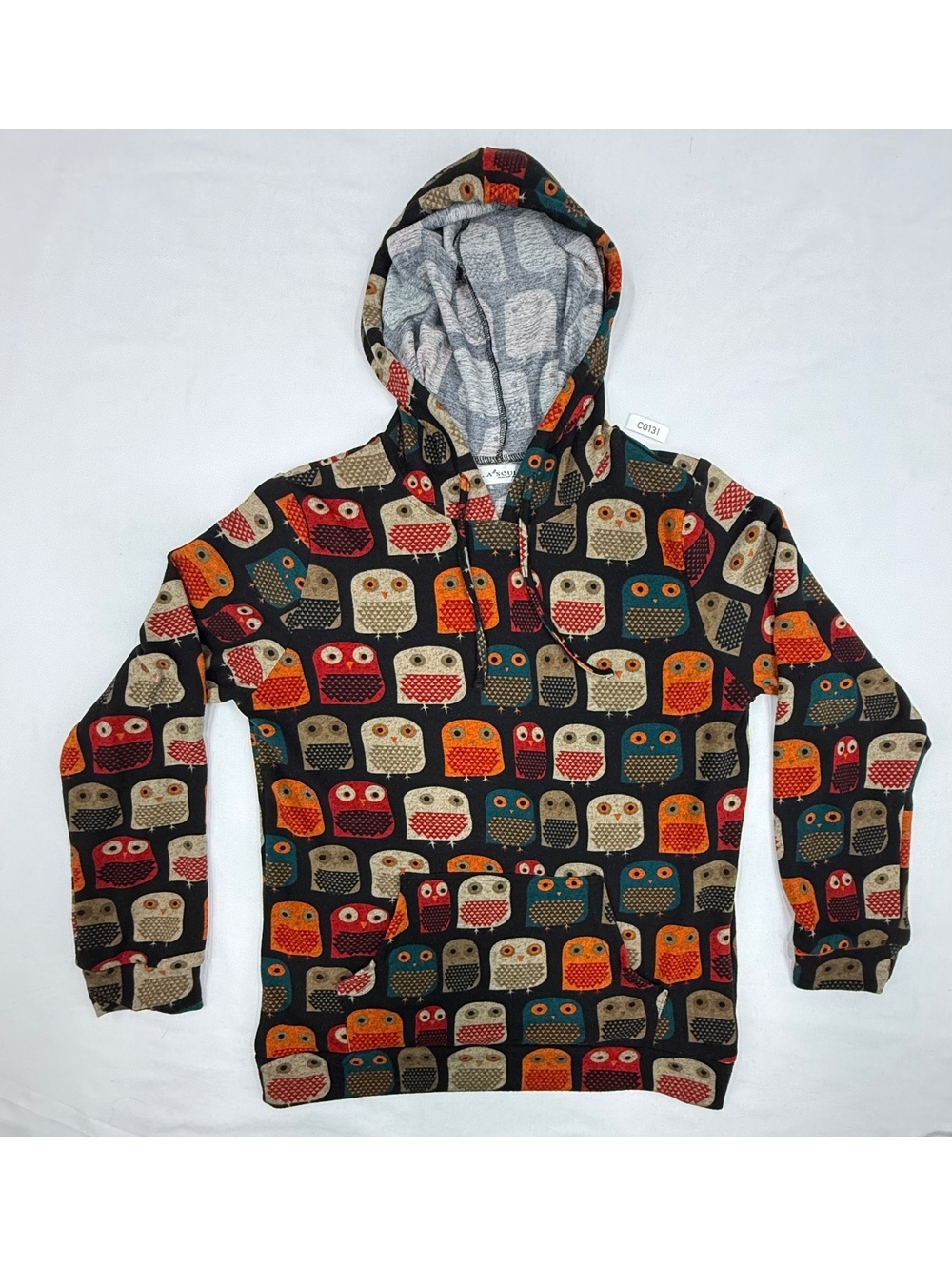 LA Soul Hoodie with Colorful Owl Print, Size Medium